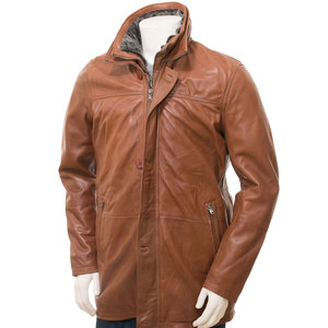 Men's Premium Quality High Street Style Leather Jacket Breathable/Windproof/Waterproof Winter Customized Printing Zipper Pockets - Product Image 3