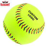 Bola lembut 12 inci logo neon warna kustom kulit PU harga rendah bola mainan latihan luar ruangan dan dalam ruangan