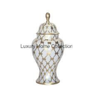 Nouveau Design Créatif Pots Et Pots De Gingembre En Métal Couleur Blanche Enduit Clair Brillant Look Avec Or Couleur Cou Ombre Cuisine Décoratif - Product Image 4