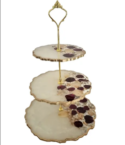 Soporte para Tartas de resina hecho a mano, diseño de 3 niveles para ocasiones especiales, hecho por Tayyab Handicraft - Product Image 3