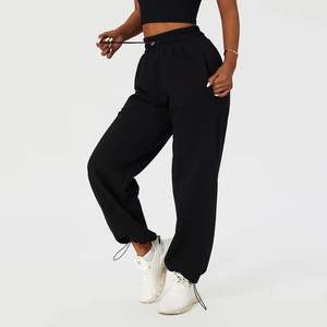 Pantalon de jogging OEM personnalisé pour femme, taille haute, coupe fuselée exclusive, avec cordon de serrage, en coton - Product Image 5