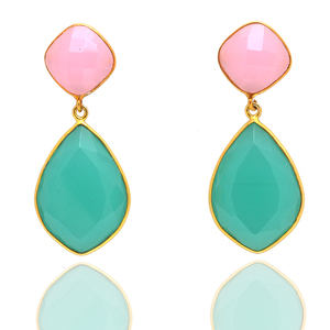 925วินเทจทำด้วยมือเงินชุบทองธรรมชาติสีชมพูกุหลาบพลอยสีเขียวเพชรหรูหราสำหรับงานแต่งงาน - Product Image 1