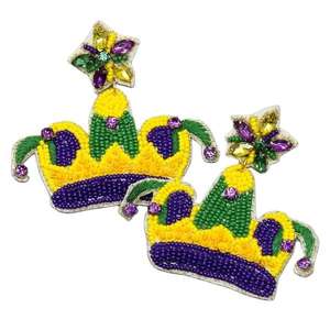 Boucles d'oreilles tendance en dentelle et perles pour femmes, faites à la main, multi-perles, bijoux de fête festifs - Product Image 6