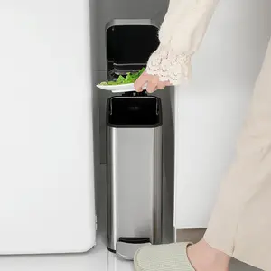 Đứng Miễn Phí Hộ Gia Đình Thép Không Gỉ Thùng Rác <span class=keywords><strong>Bin</strong></span> Với Nắp Nhà Bếp Chân Đạp Thùng Rác Có Thể Cho Phòng Tắm Lưu Trữ Xô - Product Image 5