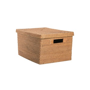 Cesta rectangular de ratán beige, cesta de almacenamiento hecha a mano, venta al por mayor, ecológica, hecha en Vietnam - Product Image 3