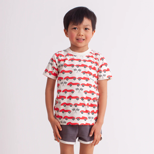 CAMISETA DE MANGA CORTA - CAMISETAS NARANJA DE BICICLETAS Camiseta con Cuello Redondo para Niños Pequeños Camiseta Infantil Personalizada por Sublimación - Product Image 3