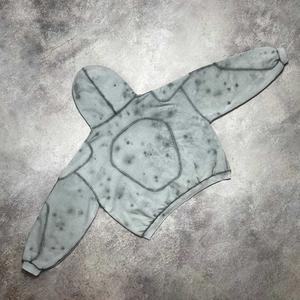 Sweat à capuche surdimensionné pour homme en molleton 100 % coton, de qualité supérieure, tendance, avec broderie et patchs effet vieilli, délavage acide, idéal pour l'hiver - Product Image 3