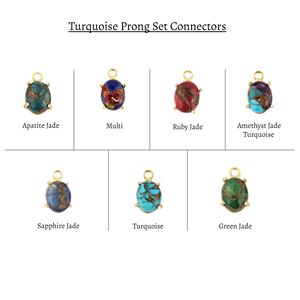 Connecteur de bijoux DIY en gros, rubis de Mohave, turquoise cuivre, ensemble de connecteurs à griffes, connecteur ovale, boucle simple, accessoires en laiton métallique - Product Image 6