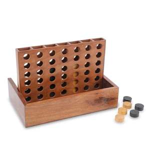 Tablero de Juego de Tres en Raya de Madera y Latón con Cajón, Decoración de Hogar de Lujo, Tablero de Madera con Bloques de Latón X O, Decoración de Mesa y Regalos - Product Image 2