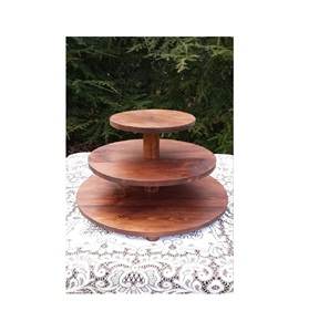 Support à gâteau pliant rond en bois écologique plateau à dessert polyvalent pour outil de cuisson de fête en forme de numéro Présentoir à pizza - Product Image 1