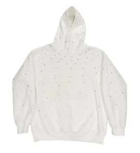Pull à capuche en coton écologique et coupe-vent surdimensionné personnalisé unisexe avec strass et perles Streetwear couleur personnalisée pour l'hiver - Product Image 1