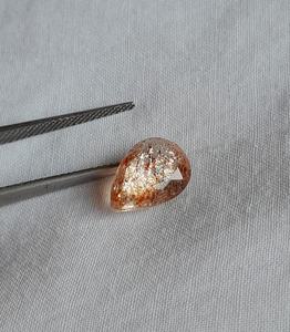 Cabochons de pierre de soleil dorée naturelle de haute qualité en forme de poire, pierres précieuses brutes authentiques en gros pour la fabrication de bijoux - Product Image 2