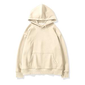 Streetwear Heavy Hoodie 450 GSM mezcla de algodón grueso polar liso en blanco pulóver de gran tamaño logotipo personalizado sudaderas con capucha hombres directo de fábrica - Product Image 6