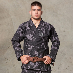 Venta caliente Jiu Jitsu Kimono uniformes sublimado impreso Logo BJJ trajes reforzado cosido Kimono De Jiu Jitsu uniformes con cinturones - Product Image 1