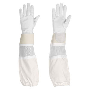 Traje de Apicultura Profesional Ventilado de Cuerpo Completo 2024 con Guantes de Cuero, Color Blanco - Product Image 1