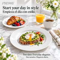 Assiettes rondes en céramique blanche en gros, en stock, avec larges rebords, pour la maison et les restaurants