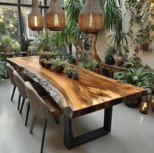 Modern Square <b>Solid</b> <b>Wood</b> Handmade Dining <b>Table</b> for Country Home Decor - Product Image 4