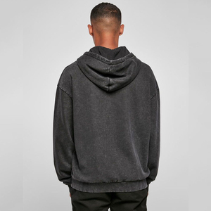 Nueva llegada casual lavado ácido personalizado hombres lavado ácido sudaderas con capucha venta al por mayor algodón mezclado lavado ácido sudaderas con capucha para adultos - Product Image 5