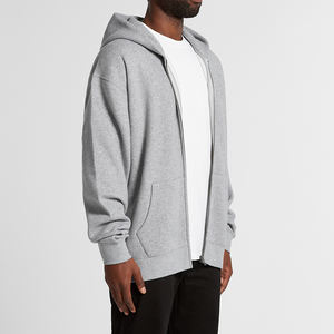 Hombres 100% algodón logotipo personalizado en blanco gota hombro Puff estampado sudaderas con capucha oversize peso pesado streetwear zip sudaderas con capucha para hombres - Product Image 3