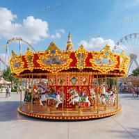 Manège de qualité supérieure pour 24 personnes, carrousel européen, équipement d'amusement, fabricants de carrousels, parcs à thème