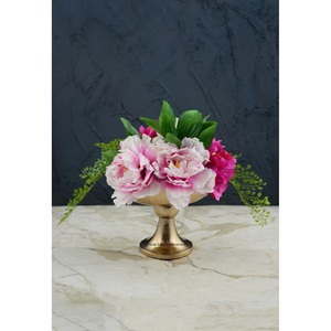 แจกันทรงถ้วยดอกไม้ทองเหลืองสีทองสำหรับตกแต่งบ้านงานปาร์ตี้ประดับโต๊ะ - Product Image 6