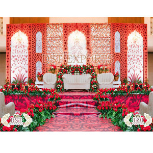 Marcos traseros de fibra de escenario de recepción real Marcos traseros de fibra de escenario de boda musulmana Marcos de escenario de boda asiáticos impresionantes - Product Image 4