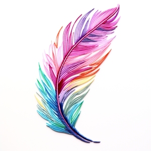 Parche de plumas colorido bordado personalizado en la ropa - Product Image 2