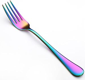Rainbow-Juego de Tenedores de Metal para Cena, 8 Piezas, Precio Bajo, Personalizable para Bodas y Hoteles - Product Image 1