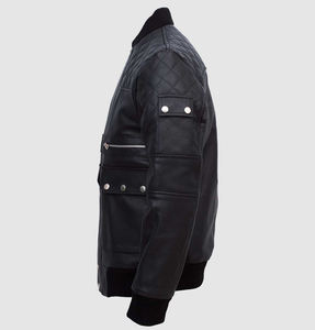 2026 fabricant moto cuir Bomber veste vieux lavé délavé en cuir col montant hommes veste en cuir - Product Image 5