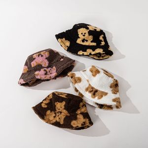 Chapeau de seau en fourrure de laine d'agneau personnalisé en gros tissu de velours motif de feuille imprimé pour les scènes de cyclisme, de pêche et de ski décontractées - Product Image 2