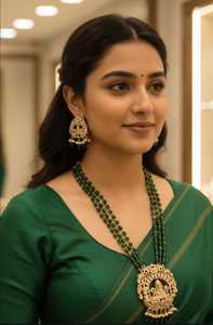 Conjunto de collar largo de perlas chapado en oro indio para niñas y mujeres, para fiestas. - Product Image 5