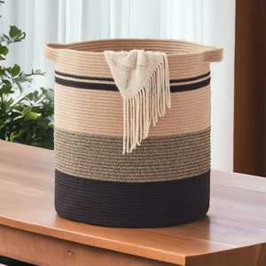 Organize Kids' Room with Woven <b>Storage</b> <b>Basket</b> Home Organization Toy and Clothes <b>Storage</b> Made of Sea Grass Cotton Rope Fabric - Product Image 5