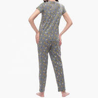 Robe de nuit mi-longue ample pour femme en 100% coton, motif cœur imprimé, décontractée, tricotée, infroissable, taille naturelle, 180g, courte, collection hiver