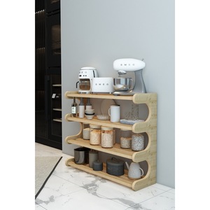 4-Tier Wooden Kitchen <b>Shelf</b> - Spice Rack - Multi-Purpose <b>Decorative</b> <b>Shelf</b>, Organizer - Product Image 2
