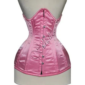 Top Quality Women Underwear Shapers Satin corset steel boned Waist training soft satin corset Plus Size Sexy Overbust Corset