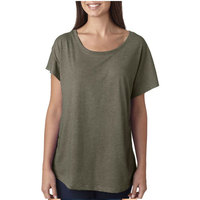 Kaus Dolman wanita tri-blend Kaos Oblong modis wanita Dolman Kaos Oblong cetakan Logo disesuaikan poliester tri-blend kaos berpori