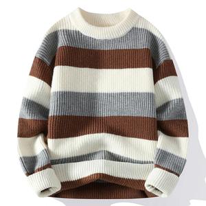 Pull en laine/cachemire pour homme de haute qualité, idéal pour l'hiver, anti-boulochage, manches longues, collection de mode tricotée - Product Image 2