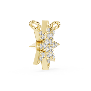 Juego de Colgantes Minimalistas en Forma de Estrella, Oro Amarillo de 18 Quilates, Diamante Cultivado en Laboratorio con Corte Brillante, Chapado en Rodio, Certificado IGI, San Valentín - Product Image 5