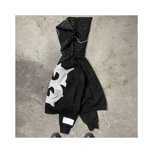 Cheap Custom Sublimation Rhinestone Oversize Multi Color Us Size 100% Cotton Fleece Full Zip Winter Eco-Friendly Hoodie - Product Image 2