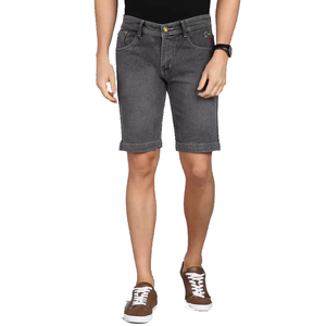 Pantalones cortos vaqueros informales transpirables de gran tamaño con diseño personalizado para hombre, LICRA/algodón ecológico de calidad superior lavado - Product Image 4