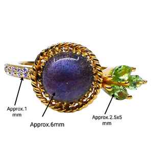 Anillo Clásico de Plata de Ley 925 Chapado en Oro con Topacio Blanco para Boda - Product Image 3