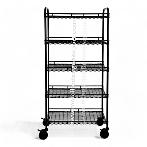 Almacenamiento de metal rodante de 5 niveles con cestas para cocina, organizador de gabinete de especias y uso de despensa - Product Image 3