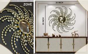 Panel decorativo de pared de metal abstracto artístico diseñado para crear una impresión audaz y elegante en interiores modernos. - Product Image 4