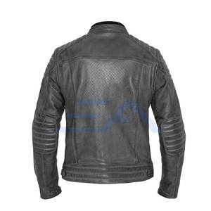 Veste de moto pour homme en cuir respirant, design personnalisé, marque privée, vêtements de sécurité pour le sport, utilisation hivernale - Product Image 4