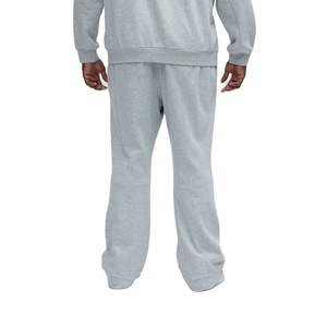 Premium Men Flare Joggers Cotton Fleece Heavyweight Wide Leg Sweatpants Streetwear Gym Training Pants Custom OEM Private Label - Product Image 4