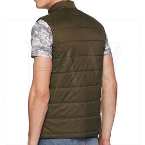 Streetwear nueva moda invierno lona a prueba de viento hombres chaleco acolchado 100% poliéster Casual con tela personalizable - Product Image 3