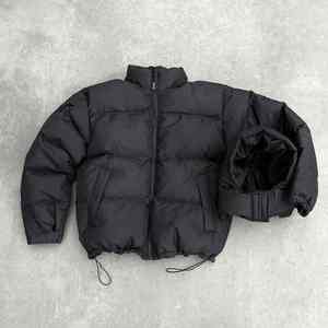 Chaqueta acolchada de algodón con logotipo frontal personalizado de invierno para hombre con Abrigo con capucha transpirable inteligente informal de alta calidad - Product Image 2