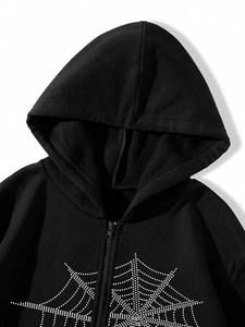 Sweat à capuche en strass de qualité supérieure, tissu de qualité supérieure, molleton de coton 450 GSM, dernier design 2026, sweat à capuche à enfiler - Product Image 5