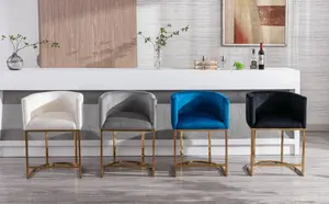 Modern Luxury Metal Legs Coffee Shop Mall Dining Kitchen Bar Furniture High Chair Bar Stool