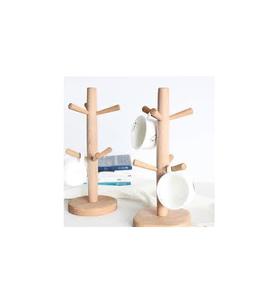 100% porte-tasse en bois arbre stockage et organisation à domicile prix de gros porte-tasse en bois arbre supports de stockage et supports - Product Image 1